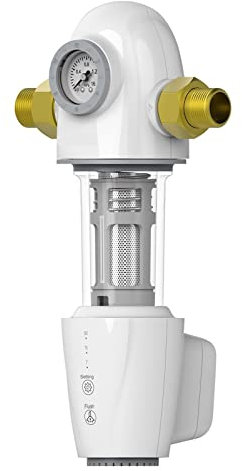 Under Sink Water Filter, Automatic Flushing Backwash Prefilter Spin Down Sediment Water Filter Central Whole House Purifier System for kitchen, bathroom, RV, or office