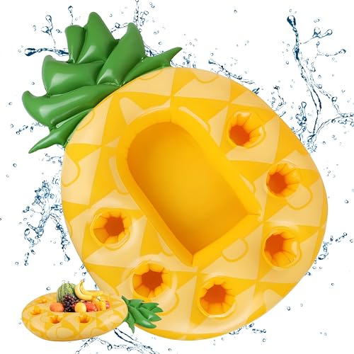 Pineapple 7 hål mugghållare pool, yisight mugghållare, pooltillbehör kul, poolbar uppblåsbar, flytande bricka för pool, fest, strand