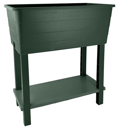 simpa XL Raised Bed Plastic Trough Planter Long Pots - Choose by Colour & Style (Double Tier, Green)