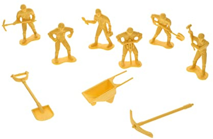 minkissy Miniature Engineering Worker Figures Set for Boys and Girls, Plastic Construction Person Models for Sand Table and Railway Landscaping, 4 Sets Toy Figurines for Outdoor Role Play