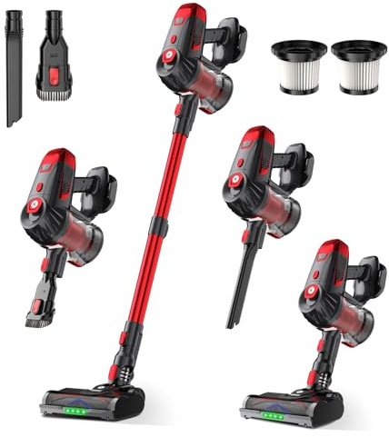 KTTLDRN Cordless Vacuum Cleaner, 500W 45Kpa 60Mins Stick Vacuum Cleaner for Home, Self-Standing Vacuum with 1.5L Dust Cup and HEPA Filter, Anti-Tangle Brush for Hardwood Floors, Carpets, and Pet Hair