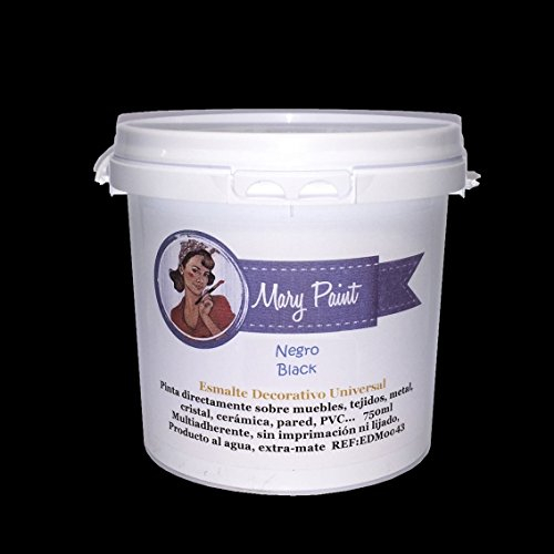 Mary Paint | Pintura para muebles efecto Chalk Paint, Negro - 750ml