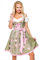Dirndline Damen Dirndl mit Blumensch?rze Kleid f?r besondere Anl?sse, gr?n/pink, 2XL
