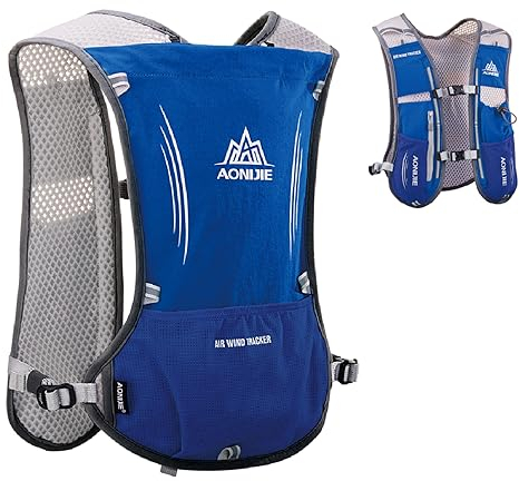 TRIWONDER 5L Ultraleichter Trinkrucksack, Trail Run Rucksack Trinkweste, Hydration Pack Fahrradrucksack für Marathon, Laufen, Camping, Wandern (Blau - nur Trinkrucksack, Einheitsgröße)