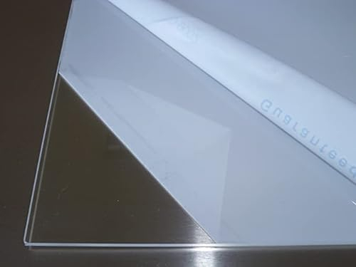 B&T Metall Acrylglas PMMA XT Platte transparent, UV-beständig, beidseitig foliert | 2,0 mm stark | Standardformat Größe 50 x 70 cm (500 x 700 mm)