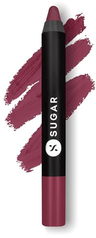 SUGAR Cosmetics Matte as Hell Crayon Lipsticks for Women Lasts Up To 8+ Hours Lip Crayon with Sharpener 2.8 g (Pack of 1) 15 STEPHANIE PLUM