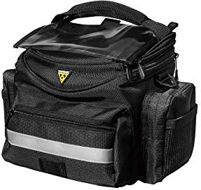 Topeak TourGuide Handlebar Bag with Fixer 8 – Medium 5L Bike Bag for Touring, Commuting & Adventure Rides, QuickClick Mount, Rain Cover, Reflective Details