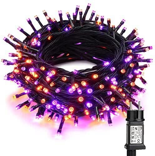 PhilzOps Halloween Catena Luminosa Arancia + Viola, 20M 200 LED Esterno Natale Decorazione Stringa Luci 8 Modalità Impermeabile Catena di Luci per Interno Camera Festa Nozze Giardino Festive Albero