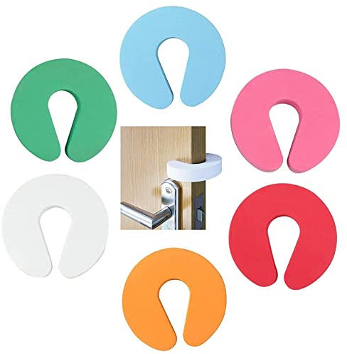 Klemmschutz für Türen, Tür klemmschutz, 6 Stück Einklemmschutz, Tür Quetschschutz für Türen Fenster, Finger Klemmschutz Kinder Sicherheit blau, grün, rosa, orange, rot, weiß