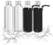 Relaxdays Trinkflasche, 4er Set, 500 ml, auslaufsicher, Glasflasche mit Hülle, HxD: ca. 23,5x6,5 cm, transparent/schwarz