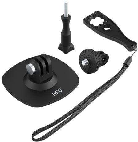 HSU självhäftande fäste för Go Pro, flexibla hjälmfästen för Insta360, tillbehör kit för actionkameror (3-i-1)