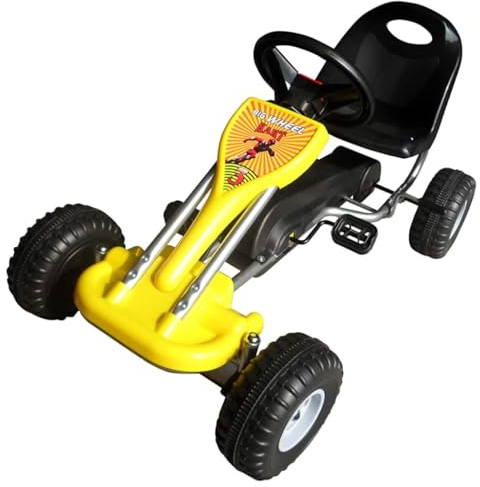 Ziaphsol Pedal de karting amarillo, vehículo infantil con rueda libre conmutable, eje de péndulo y cadena blindada, vehículo de pedal, para 3 a 5 años, 89 x 52 x 51 cm, hasta 30 kg, sala de juegos
