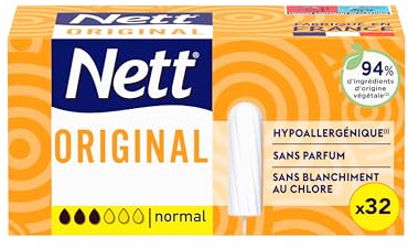 Nett Original Stempel ohne Applikator, Normal, Box mit 32 Tampons