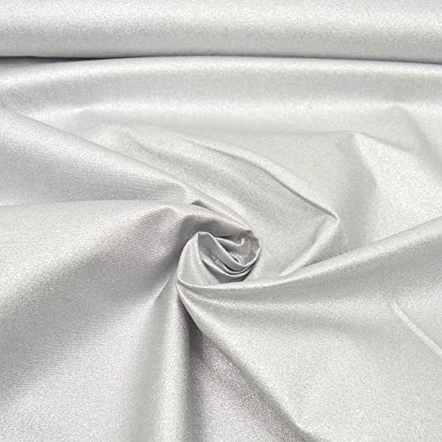 MAGAM-Stoffe Maren Wasserabweisender Baumwollstoff Wachstuch Glitzer Oeko-Tex Meterware 50cm (02. Silber)