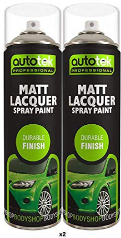 Autotek Matt Lacquer Spray Paint - 2x 500ml