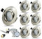 HiBay 6X 5W LED Recessed Ceiling Lights GU10 Downlights Brushed Chrome Kitchen Spotlights Fitting Tilt Round 240V Warm White Energy Saving Lamp