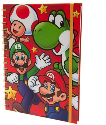 Nintendo Super Mario (Run) Anteckningsbok, Röd, A5