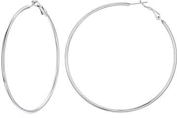 Suplight Boucles d'Oreilles Rondes Classiques, Acier Inoxydable Durable, Bijou Femme Polyvalent