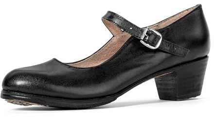 Colonial 325 Women’s Folklorico Shoes with Nails – 5cm Heel, 7 US / 24 MX, Black