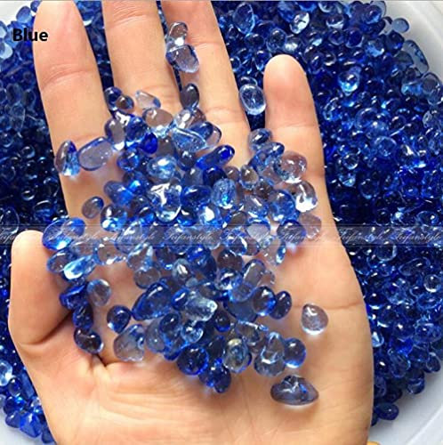 MCWJ 50g k5 Bleu Verre Gravier Pierre Verte glaçure de Couleur Vernis Aquarium Poissons de Poisson décor de Quartz Pierres Naturelles de Quartz et de Cristaux-Bleu