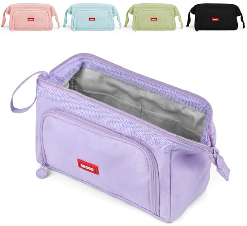 Mamowla Large Pencil Cases for Girls Super Big Pencil Case for Women Zipper Smoothy Pen Case Pouch Holder Stationery Organizer Duarable School Pencil Cases for Teenage Girls Boys Purple