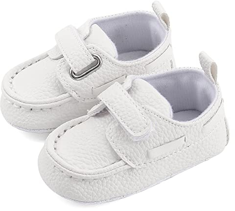 MASOCIO Mocassini Neonato Scarpe Primi Passi Bimbo Mocassino Scarpine Scarpette Eleganti Taglia 20 12-18 Mesi Bianco