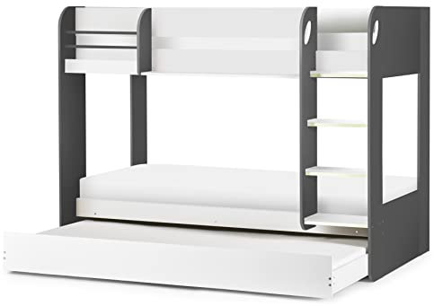 Julian Bowen Bunk Bed, Charcoal & White, Single