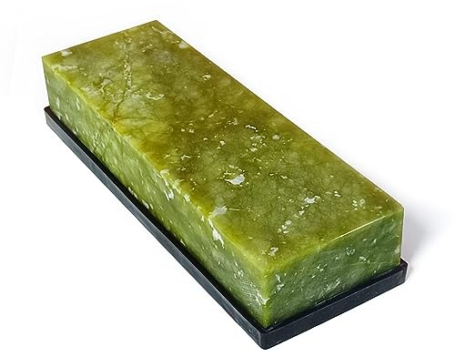 Suwajume Knife Sharpening Stone,10000 Grit Whetstone Final Fine Polishing Natural Green Honing Oilstone for Knives Tools,Cutting Tools 180 * 60 * 30mm (A)