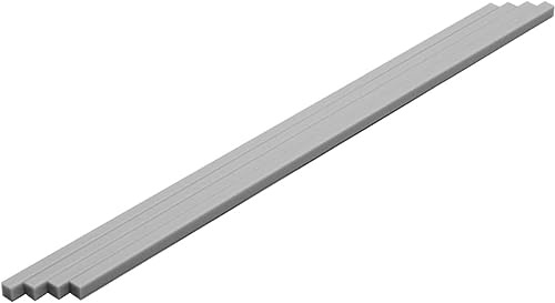 Wave Material Series OM-394 plast fyrkantig stång, grå, 4,0 mm (0,16 tum), 4 stycken, hobbymaterial