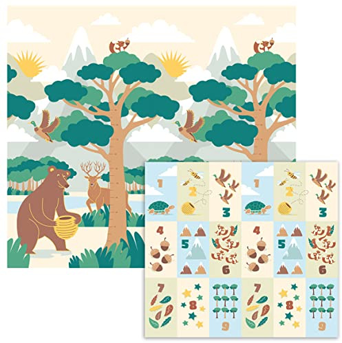 Alea Baby Tappeto Gioco Bambini Pieghevole e Morbido - Tappetino Neonato Gattonamento per Cameretta 170 x 150 x 0,5 cm (con borsetta) Certificato CE - Designed in Italy
