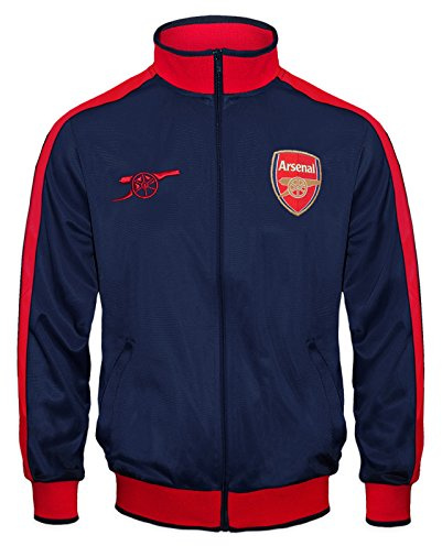 Arsenal FC Official Gift Mens Retro Track Top Jacket Navy Red Sleeve XXL