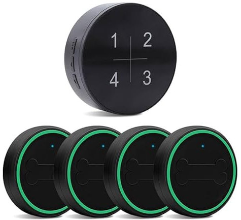 DAYTEE Mobil dörrklocka, WiFi Tuya Smart Doorbell, touch utomhus vattentät dörrklocka, Svart 1 mottagare 4 sändare, 32 EU