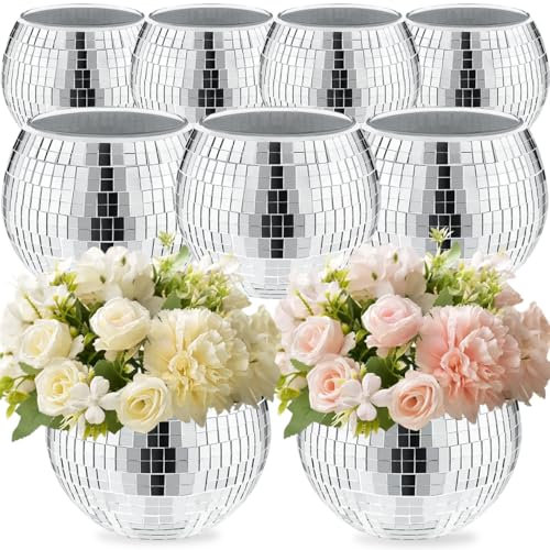 9 Pcs Disco Ball Vase,Disco Ball Decorations for Wedding Centerpieces,Party