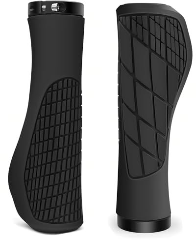 NLONLL 2 Piezas Puños Bicicleta MTB Ergonómicos Aluminio Doble Bloqueo 22mm Empuñadura Antideslizante Caucho Manillar (Negro)