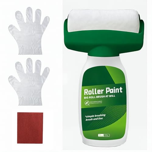 Pintura para retoques de pared, color blanco, 500 ml, rodillo para reparación de paredes, pintura blanca, rodillo de pintura de pared adecuado para la reparación de paredes con pintura de látex, a