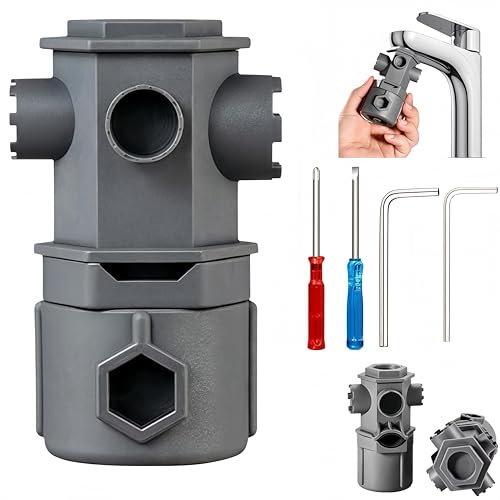 Set di Chiavi Tutto in Uno per Rubinetto Lavello 16 in 1, Chiave per Aeratore Filtro Rubinetto, Chiave a Tubo per Rubinetti, Filtri e Attacchi per Rompigetto - Ldeale per la Riparazione di Rubinetti
