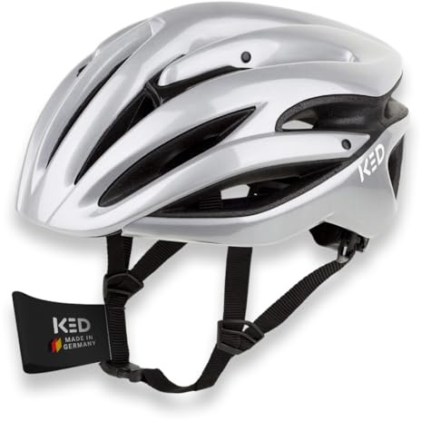 KED Rayzon Sport Fahrradhelm – Belüfteter Rennradhelm Mit LED Rücklicht Und Aerodynamischem Design | Farbe: K-Star Pure| Größe: 57-61 (L)