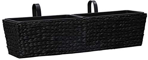 Vetnasa Jardinières 2 pcs Jacinthe d'eau Noir,Maison & Jardin,Pelouses & Jardins,Jardinage,Pots & Cache-Pots,Noir,6.3kg,45582