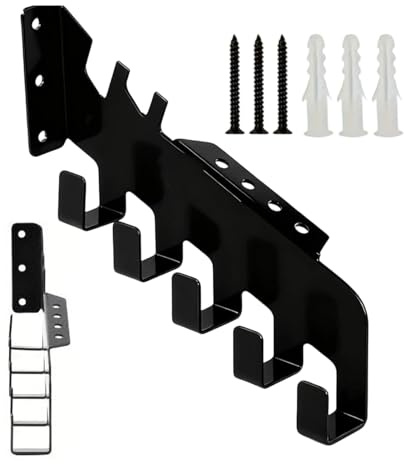 Kettensägen-Kettenständer, vielseitiges kompaktes, 17,5 x 22,6 cm, Aufbewahrungsaufhänger mit 5 Haken, Kettensägenhalter, Werkzeugzubehör mit starker Konstruktion, Garagenzubehör zum Schärfen