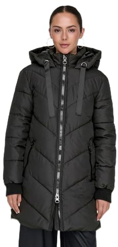 JDY Skylar Otw Noos-Giacca imbottita con cappuccio Cappotto, Vetiver/Dettagli: Nero, S da donna, Vetiver/dettagli: nero, S