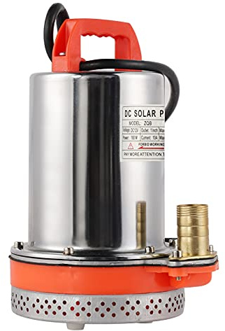 Bomba Sumergible Solar con Batería, 12V CC, Cabezal de Entrega 8 M, Pequeña Bomba de Agua Solar