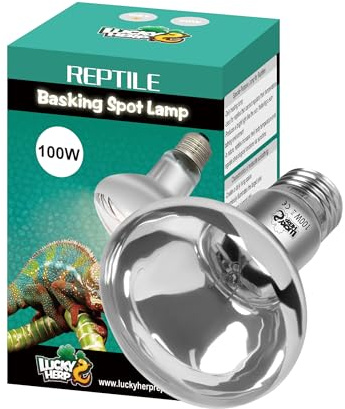 LUCKY HERP Reptile Heat Lamp Bulb, 100W Basking Spot Heat Bulb for Reptiles, Vivarium UVA Heat Light for Tortoise, Bearded Dragons, Lizards, Chicks, Dog
