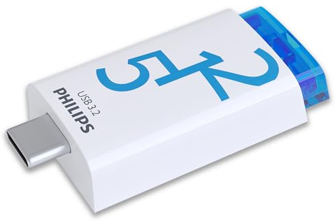 Philips Click Edition USB-C Port USB 3.2 Gen 1 USB Flash Drive 512GB for PC, Laptop, Smartphone, Tablet with USB-C Port, Read Speed up to 120MB/s