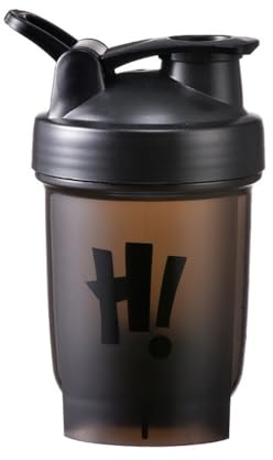 Vllcsla Protein Shaker Bottle Small 350ml BPA Free Leak-proof with Mixing Ball and Measurements, Odourless Mini Water Bottle for Protein Shake, Convenient Carry Handle, Dishwasher Safe (Black)