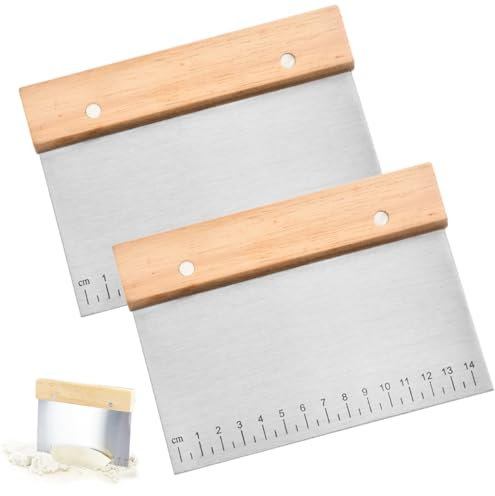 2 Pezzi Tarocco Per Impasti,15 cm Spatola Pizza, Tagliapasta,Raschietto Cucina, Taglia Impasto, Raschietto Per Pasta in Acciaio Inossidabile,per Pane, Pizza, Biscotti Raschietto Taglia Impasto