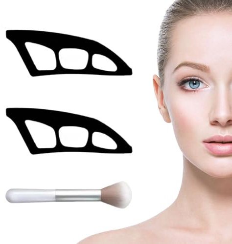 LUMOOM 3 plantillas de sombra de ojos, herramienta reutilizable para delineado y aplicación de sombra, ideal para principiantes y niñas