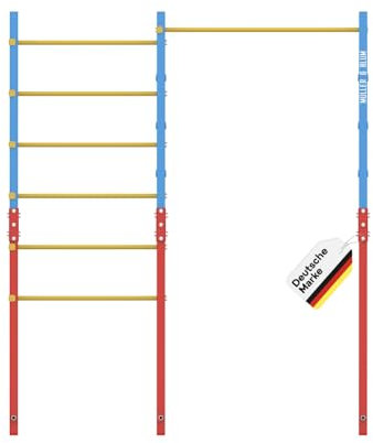 Müller & Blum All'aperto con parete a pioli, asta regolabile in altezza, struttura per arrampicata per bambini e ragazzi, attrezzi da ginnastica per il giardino in robusta struttura in acciaio