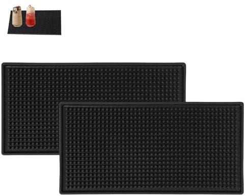 Lot de 2 tapis d'égouttement noirs pour machine à café, cuisine, café (15 x 30 cm)