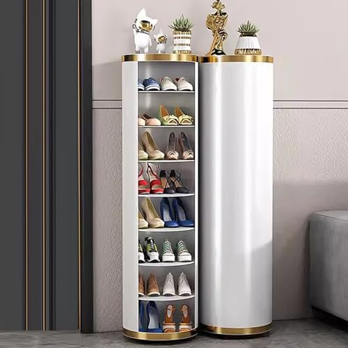 Tour Etagere Chaussure Ronde Tournante Meuble Chaussure à Domicile Rangement en Métal for Petits Espaces Simple et Moderne for L'entrée (Size : H 120CM)