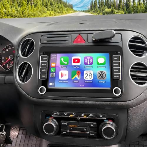 2+32G Android 13 stereo bilradio för VW Tiguan 2009-2015 2016 2017 med trådlös Carplay Android Auto, 7 tum pekskärmsradio multimediaspelare med GPS-navigering FM RDS Bluetooth WiFi